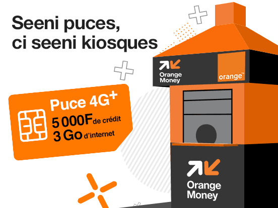 La puce Orange à 500 F dans le réseau de Kiosque Orange  Money partout au Sénégal